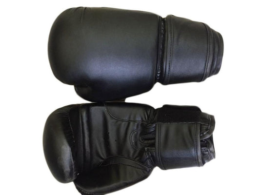 Premium Black Leather Boxing Gloves